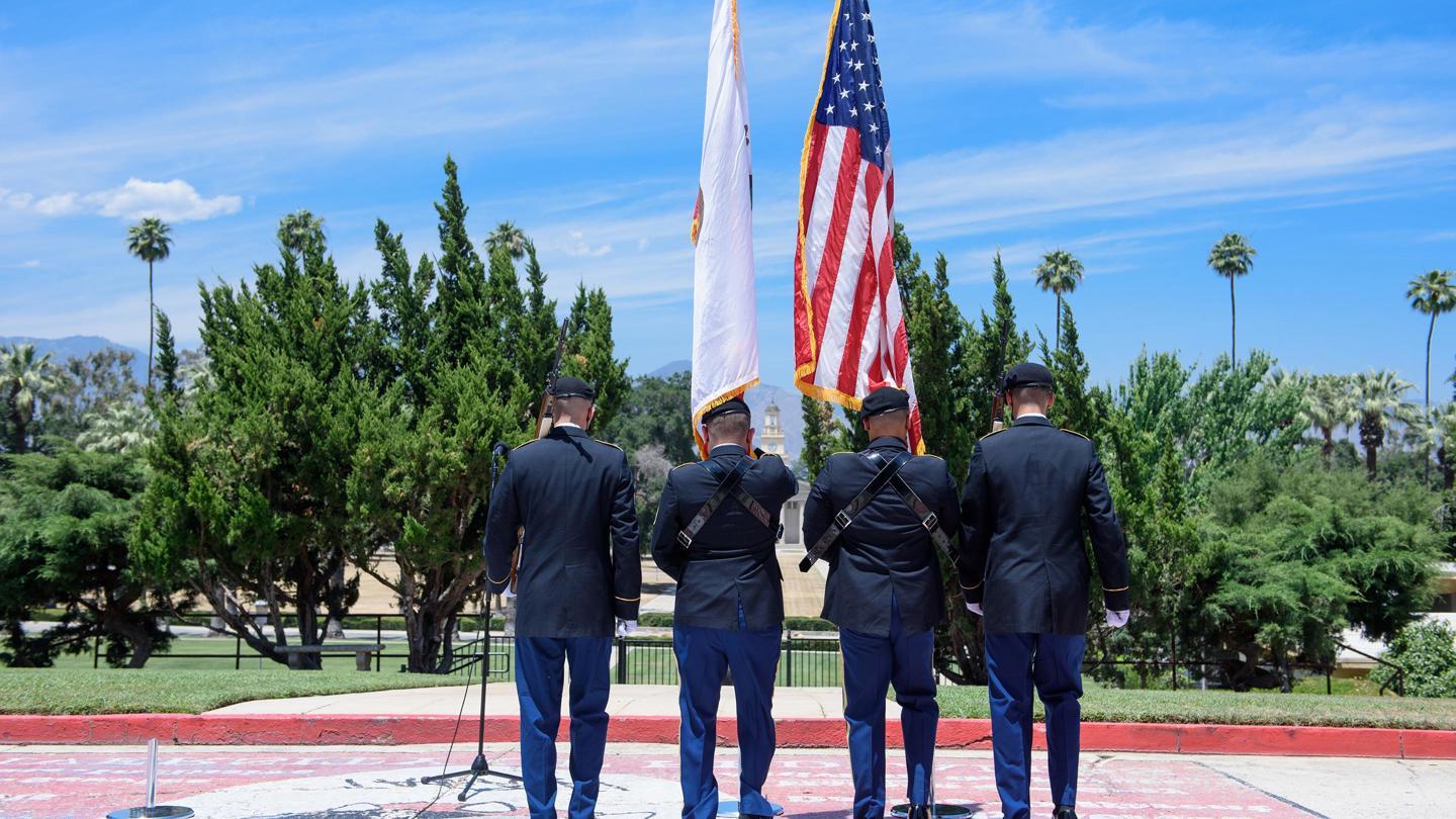 Media masthead - military and veterans with flags